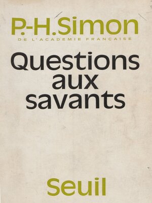 cover image of Questions aux savants